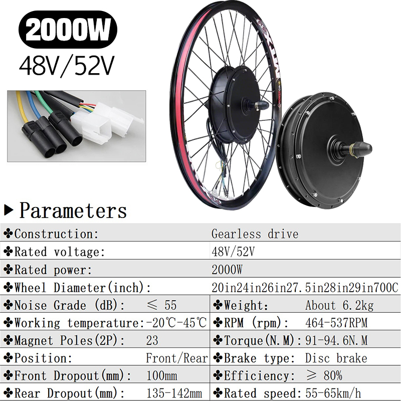 72V 5000W E-bike kit met S966  - 72V 5000W Hub Motor Kit recensie en prijs